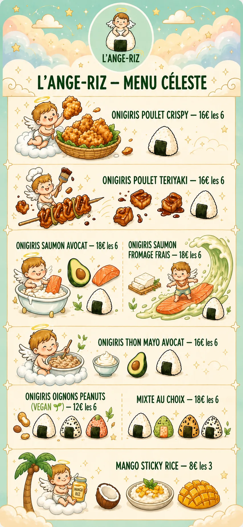 Menu C&eacute;leste L'ANGE-RIZ